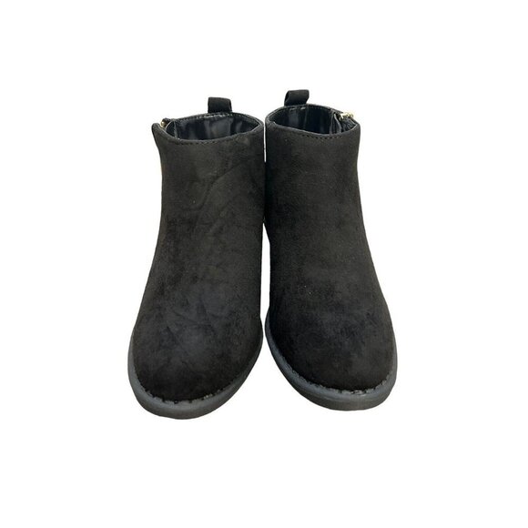 FABKIDS Girl's Glitter Low Cuban Heel Zip-Up Booties DB8 Black Size US: 12 - Picture 4 of 10